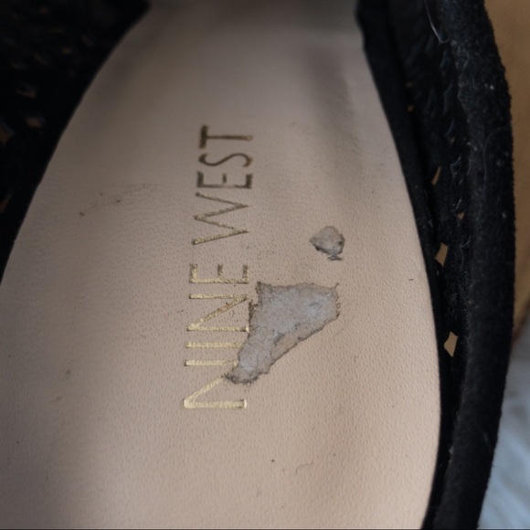 NINE WEST CORVA Women's Black Suede Peep-toe Mule Size 9 - Picture 11 of 13